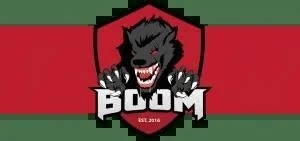 Логотип Boom ID над красным прямоугольником