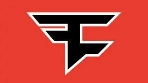 Логотип FaZe Clan отображается черным цветом на красном фоне.