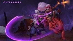 A promotional image for the new heroes in the latest Dota 2 update. The wise and bearded Void Spirit and the merry old Goblin Snapfire