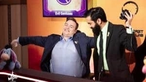 SirActionSlacks and tsunami at the panel desk during MDL Disneyland Paris in 2019