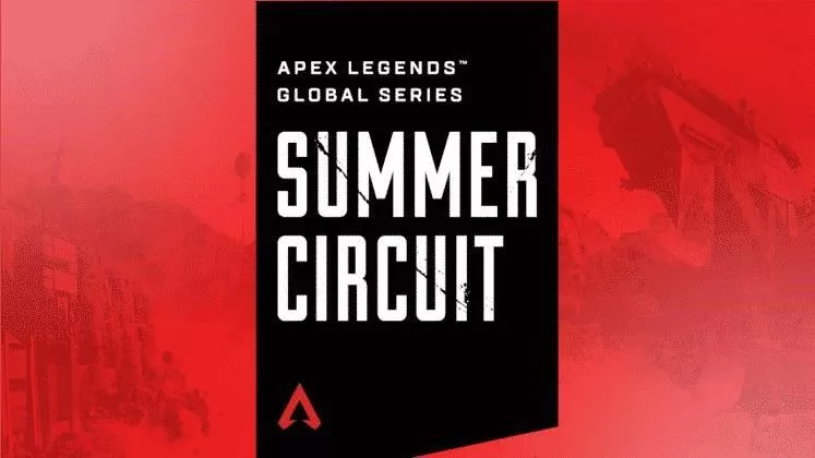 Надпись «Apex Legends Global Series, Summer Circuit» отображается на красно-черном фоне.