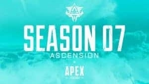 The Apex Legends logo appears on a light, ocean blue background with the words Season 07