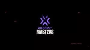 Логотип VALORANT Masters Фиолетовый, белый и черный фон