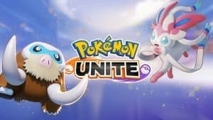 Mamoswine и Sylveon появляются по обе стороны от логотипа Pokemon Unite.