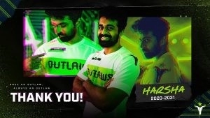 Multiple shots of Overwatch League player Harsha 