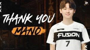 Dong-gyu “Mano” Kim stands in his Philadelphia Fusion jersey, beside him the words 