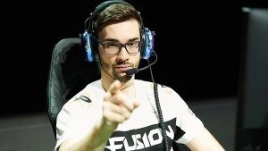 Former Philadelphia Fusion Overwatch League player Gael “Poko” Gouzerch points straight at the camera.