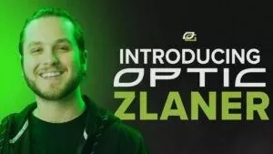 Zach “ZLaner” Lane smiles in his OpTiC Gaming Hoodie, the words 