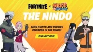 The Fortnite and Naruto Shippuden logos apepar over the words 