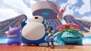 Pokemon including Lucario, Snorlax and Bulbasaur assemble for battle in Pokemon Unite