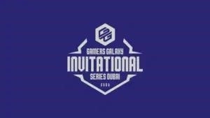 Логотип Gamers Galaxy Invitational Series Dubai на фоне цвета индиго.