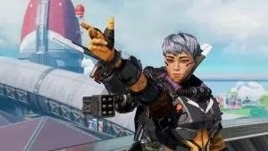 Валькирия указывает пальцем на пистолет в Apex Legends