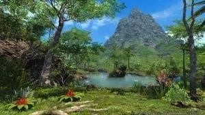 Final Fantasy XIV's new Island Sanctuary, a tropical island in the Cieldalaes