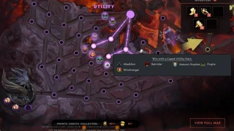 Dota 2: игрок пытается разблокировать предметы в Cavern Crawl