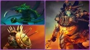 Dota 2 — Battle Pass 2022 — Сложнейшие служебные герои в Cavern Crawl — ft — Doom, Tidehunter и Bristleback сталкиваются с врагами в бою