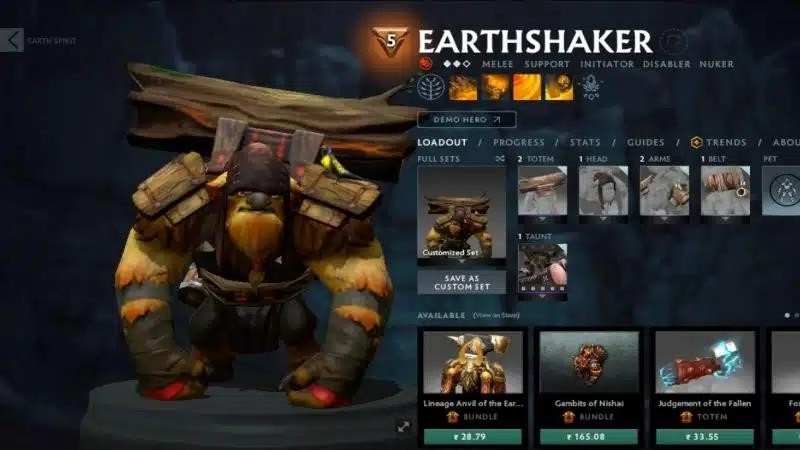 Earthshaker бродит по лесу, чтобы установить Observer Wards