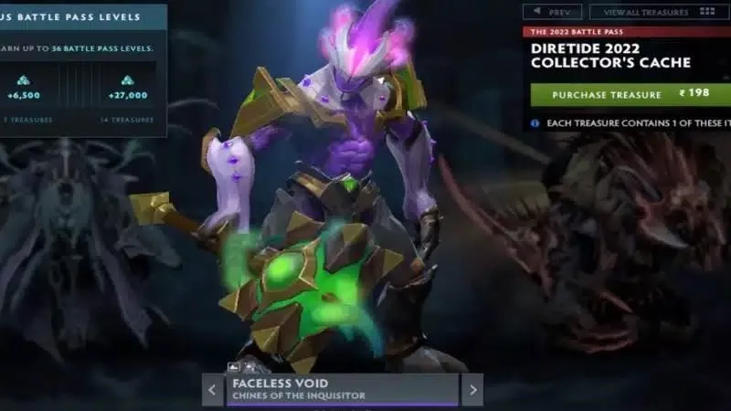 Faceless Void gets a vivid head piece with the Chines of the Inquisitor set