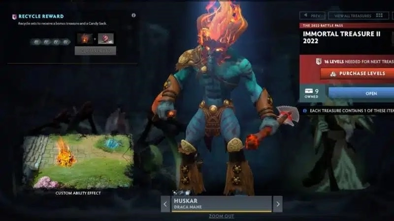 Huskar охотится за героями с набором Draca Mane